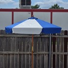 New  7ft Patio Market Umbrella Wood Post Bar Liquor Blue Chair Bay Kenny Chesney