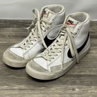 Nike Blazer Mid 77 Vintage White Black Leather High Top Shoes 4-youth Da4086-100