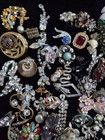Wow    Vintage Jewelry 100  Pc Clip On Screw  Back Rhinestone Earring Lot