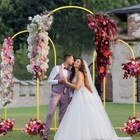 Metal Arch Backdrop Stand Wedding Set Of 3 7 2 6 6 6ft Outdoor Decoration Golden