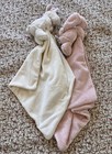 Jellycat Lot 2 Little Security Lovey Blankets Pink Bunny White Unicorn