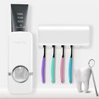 Automatic Toothpaste Dispenser And 5 Toothbrush Holder Set Wall Mount Stand