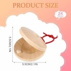 24 Pcs Wooden Castanet Percussion Instrument Hand Finger  Early Education Toys
