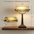 Tiffany Style Bankers Desk Lamp With Stained Glass Shade  Brown   Mission-style