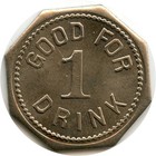 Carson City Nevada Nv Frank s Museum Saloon Good For 1 Drink Trade Token Octagon