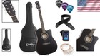 41  Black Acoustic Guitar Package With Gig Bag   Tuner