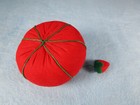 Vintage Sewing Tomato Pin Cushion With Strawberry Emery Cushion