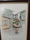 Artist David Kaplan Signed Lithograph The Fiddler On The Roof Colored Pencil