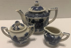 Occupied Japan Blue Willow Porcelain Child   s Doll Tea Set 17 Pieces