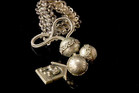 Antique Victorian 800 Silver Dog Dachshund Charm Dangle Adjustable Bracelet  Lt