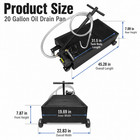 20 Gallon Low Profile Oil Drain Pan With T-handle 110v Electric Pump 8ft Hose