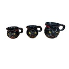 Vintage Shafford Black Cat Measuring Cups Redware Set 7302 Japan 1950s Mcm Rare