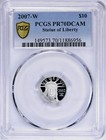 2007-w Platinum American Eagle Proof  10 1 10 Oz Pcgs Pr 70 - Gold Shield