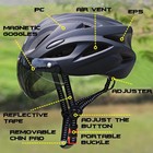 Pjt Lightweight Cycling Helmet Magnetic Goggles Lens Adult Bike Helmet 56-61cm