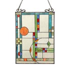 24 8  Antique Style Mission Stained Glass Window Hanging Panel Suncatcher