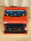 Vintage Olivetti Valentine Red Manual Typewriter Portable With Case Japan Ship