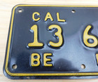 Vtg Original 1961 California Be Pmt Board Of Equalization License Plate 13 606