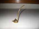 Vintage Miniature Brass Mouse Figurine Paperweight Ring Holder Long Tail