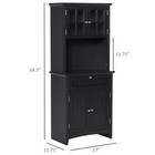 Kitchen Buffet Hutch Storage Cupboard With Framed Glass Door Drawer   Cabinet