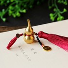 Brass Wu Lou Keychains Chinese Gourd Feng Shui Hu Lu Pendant Key Ring      2pcs