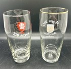 Lot Of 2 Vintage Greek   French Beer Glasses  Fix Beer   Freysz Pils Beer