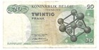 1964 Belgium 20 Francs P138a 1 Used