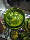 Set Of 4 Vintage Le Smith Green Moon   Stars Glass Kitchen Canister Set W  Lids