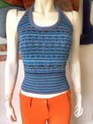Charlie s Girls Erika Elias 70   s Vintage Mushroom Halter Top Sweater 1970s