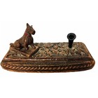 Vintage 20 s 30 s German Black Forest Wood Schnauzer Carved Desktop Pen Holder
