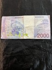 Belgium 2000 Francs Banknote Circulated Uncertified Ungraded Serial 80706330170