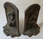 Vintage Bronze Rodin Style  the Thinker  Cast Bronze Bookend Pair