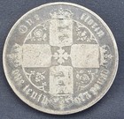 1858 Great Britain Gothic Florin 2 Shillings Silver Victoria Km 746 Uk Coin