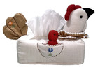 Vintage Handmade Chicken With Chicks Cotton  Tissue Box Cover Country Farmhouse