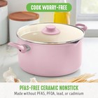 6qt Ceramic Nonstick Stockpot W glass Lid  Pfas-free  Oven Safe  Pink