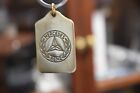 Very Rare  Vtg Solid Engraved Brass  Mercedes-benz 2 1 4  Keychain Sale shipped 