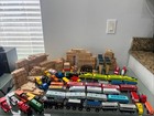 Comp brio Thomas Wooden Railway Tracks Multiple Pieces   Mixed Wooden Trains Lot