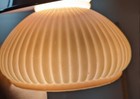 Art Deco Salmon Glass Ribbed Pleated Shade Light Lamp Torchiere Part 7  Opening