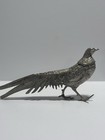 Vintage Italian Silver Plate Pheasant Figurines Pair Male Female 11 5    Mcm