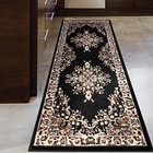  Oriental 2x7 Traditional Medallion Indoor Runner Rug Siesta  black Beige  2  