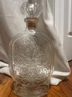 Vintage 1953 Schenley Whiskey Glass Decanter Ornate Embossed Art Nouveau Stopper