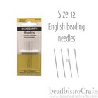 Beadsmith  Size 12 English Beading Needles - 4 Needles