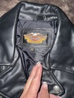 Harley-davidson Black Leather Motorcycle Riding Jacket Men s Size M