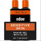 Edge Sensitive Skin Shave Gel For Men With Aloe  Twin Pack  Unscented  14 Oz 