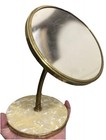 Vtg Italian 2 Sided Vanity Mirror 60s Mcm Flexible Curved Neck Pearlescent Base