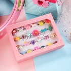 Pinksheep Little Girl Jewel Rings In Box  Adjustable  No Square