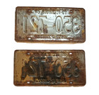 2 Illinois Land Of Lincoln Metal Expired License Plates 350 721 Vtg 1967 Pair