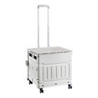 Folding Shopping Cart Portable Utility Trolley Collapsible Basket Grocery Wheels