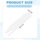 100pcs Plastic Collar Stays  2 4 x0 4  Lxw Dress Shirt Collar Inserts  White