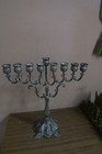 Vintage  Silver-plated Menorah Hanukkah Rococo Large 13  Jewish Judaica