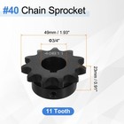 2pcs  40 Chain Roller Sprocket 3 4  Bore 1 2  Pitch 11 Tooth With Set Screws